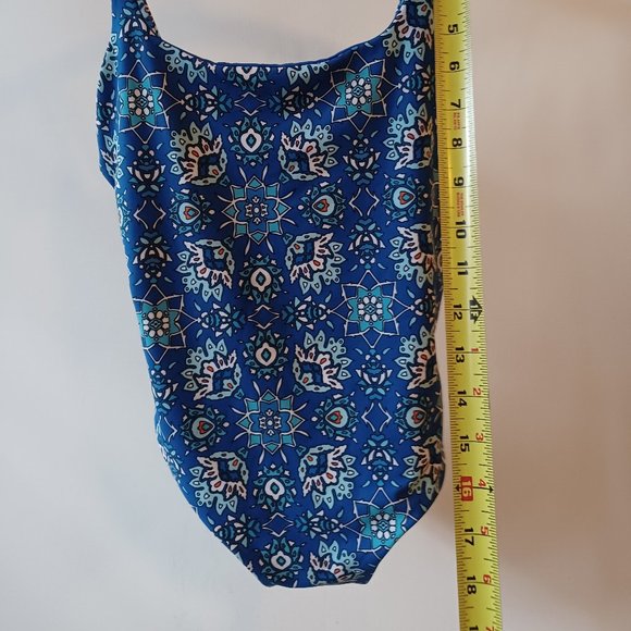 Camp Cove Swim One Piece Swimsuit in Tile Blue - Picture 6 of 8